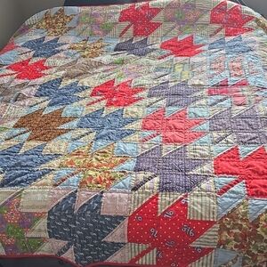 Handmade by my Mamaw Patchwork Quilt with Multicolor Design.93x72
